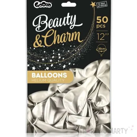 balony beauty and charm bialy metalik godan 12 50 szt
