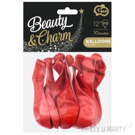 balony beauty and charm metalik czerwony godan 12 10 szt
