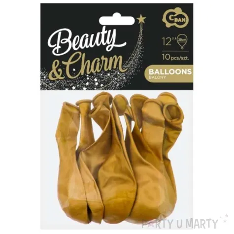 balony beauty and charm metalik zloty ciemny godan 12 10 szt