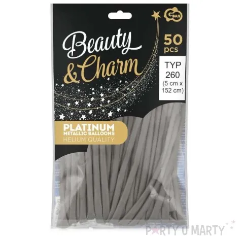 balony beauty and charm modeliny 260 grafitowy platynowy godan 50 szt