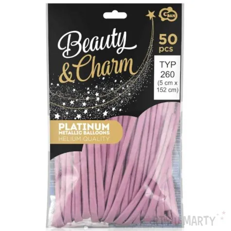 balony beauty and charm modeliny 260 jasny rozowy platynowy godan 50 szt