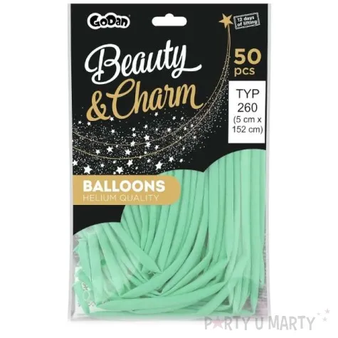 balony beauty and charm modeliny 260 zielony pastel godan 50 szt