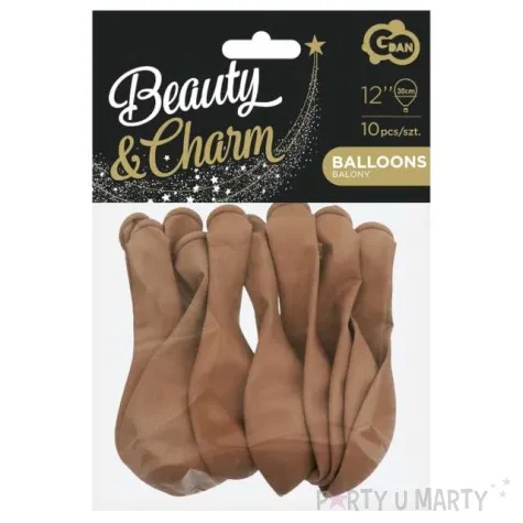 balony beauty and charm pastelowe karmelowy godan 12 10 szt