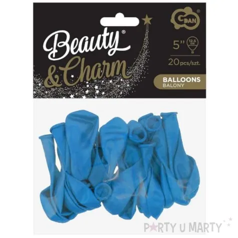 balony beauty and charm pastelowe niebieski ciemny godan 5 20 szt