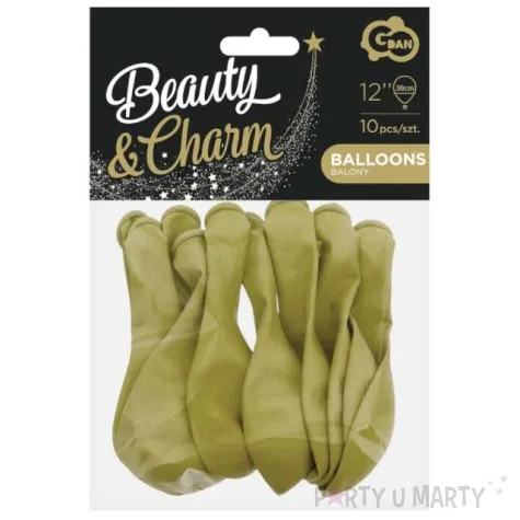balony beauty and charm pastelowe oliwkowy godan 12 10 szt