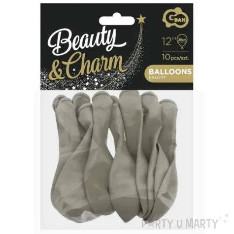 balony beauty and charm pastelowe szaro bezowy godan 12 10 szt