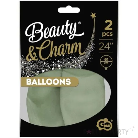 balony beauty and charm pastelowe szaro zielone godan 24 2 szt