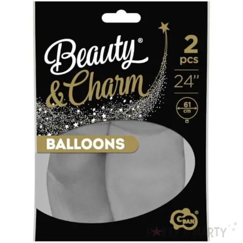balony beauty and charm pastelowe szary godan 24 2 szt