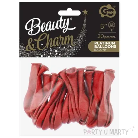 balony beauty and charm platynowe czerwone godan 5 20 szt