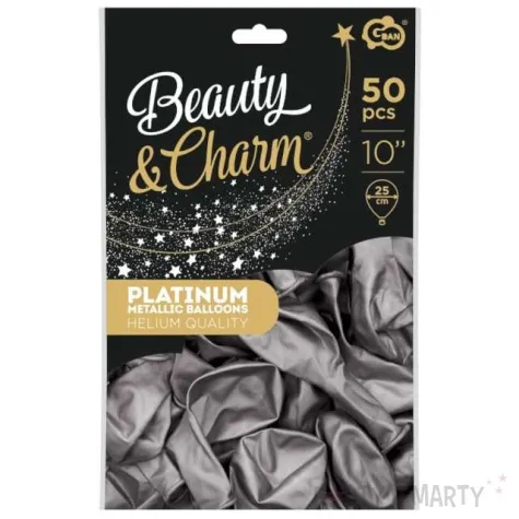 balony beauty and charm platynowe grafitowe godan 10 50 szt