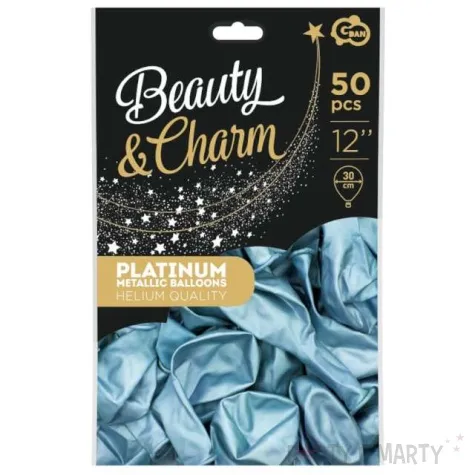 balony beauty and charm platynowe niebieskie jasne godan 12 50 szt