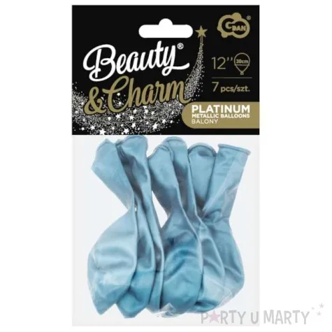 balony beauty and charm platynowe niebieskie jasne godan 12 7 szt