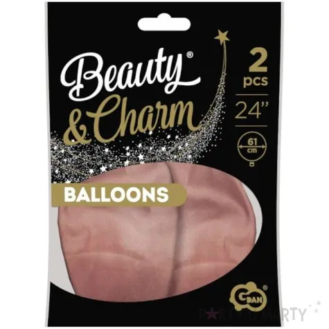 balony beauty and charm platynowe rozowe zloto godan 24 2 szt