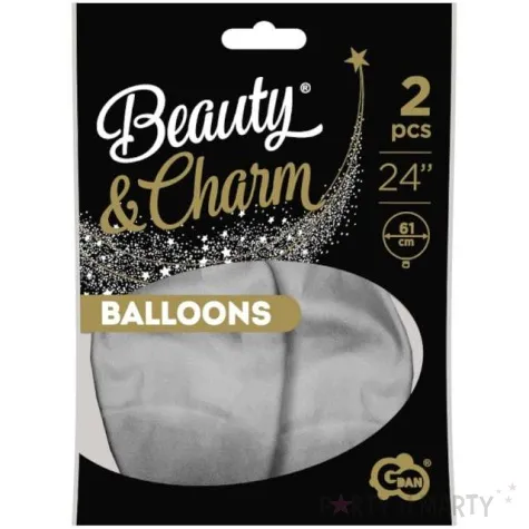 balony beauty and charm platynowe srebrne godan 24 2 szt