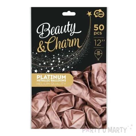 balony beauty and charm rozowe zloto platynowe godan 12 10 szt