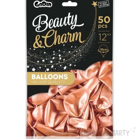 balony beauty and charm rozowo zloty metalik godan 12 50 szt