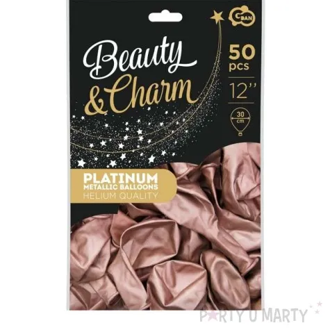 balony beauty and charm rozowo zloty platynowy godan 12 50 szt
