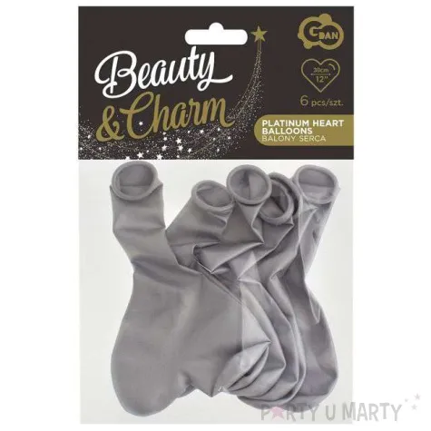 balony beauty and charm serca platynowe srebrne godan 12 6 szt