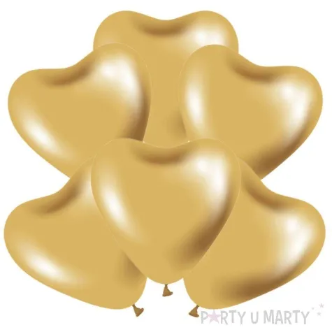 balony beauty and charm serca platynowe zlote godan 12 6 szt