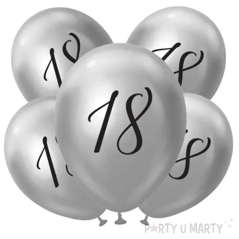balony beauty charm liczba 18 srebrny godan 12 5 szt