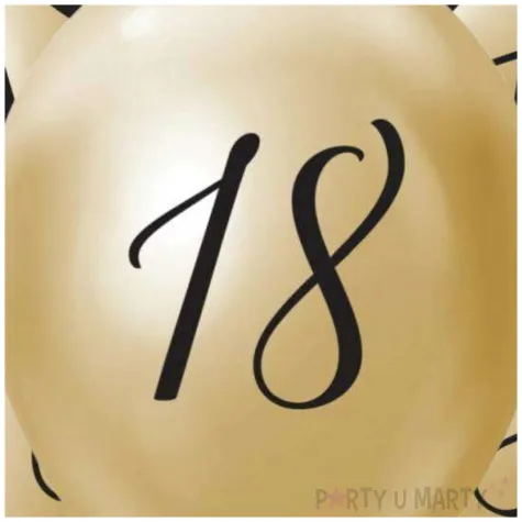 balony beauty charm liczba 18 zloty godan 12 5 szt