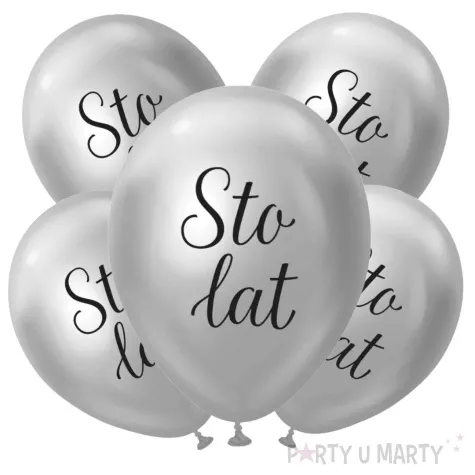 balony beauty charm sto lat srebrny godan 12 5 szt