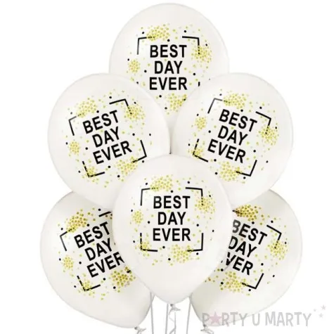 balony best day ever metalik perlowy belbal 12 6 szt