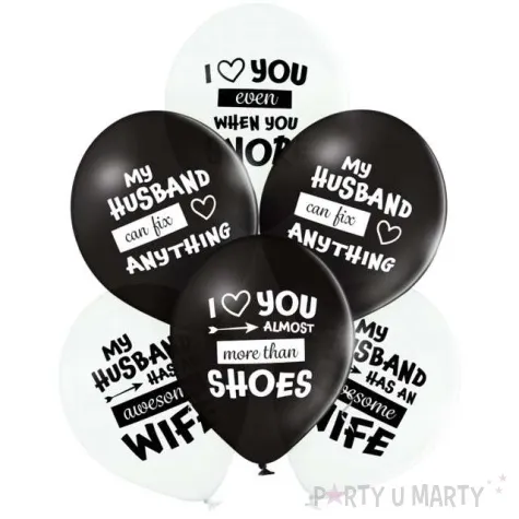 balony best husband ever bialo czarne belbal 12 6 szt