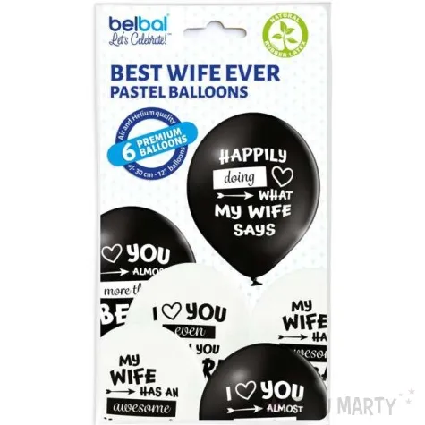 balony best wife ever bialo czarne belbal 12 6 szt