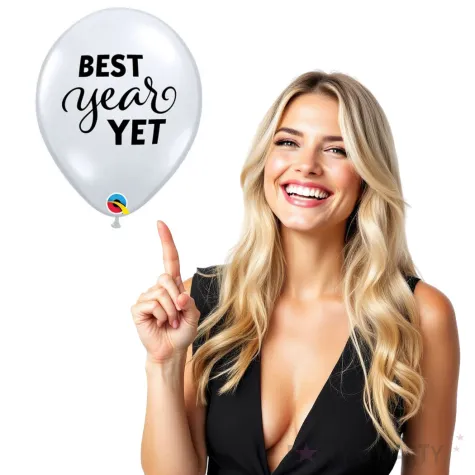 balony best year yet transparentne qualatex 11 25 szt