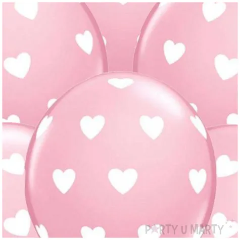 balony biale serca rozowy qualatex 11 6 szt