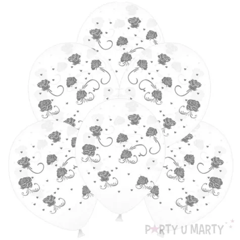 balony biale w rozyczki partypal 12 6 szt