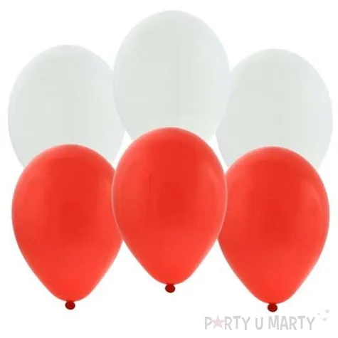 balony bialo czerwoni mix godan 10 10 szt