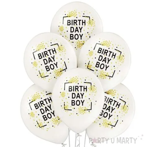 balony birthday boy metalik perlowe belbal 12 6 szt