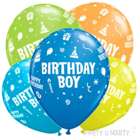 balony birthday boy mix qualatex 11 25 szt