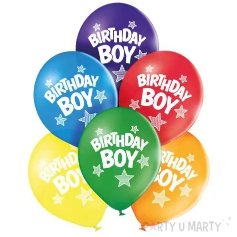 balony birthday boy pastel mix belbal 10 6 szt