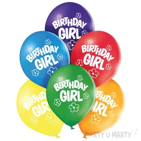 balony birthday girl pastel mix belbal 10 6 szt