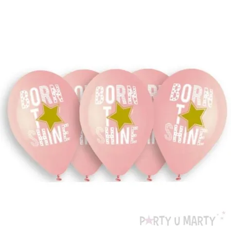 balony born to shine zlota gwiazda rozowy gemar 13 5 szt