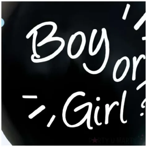 balony boy or girl niebieskie konfetti czarny godan 12 4 szt