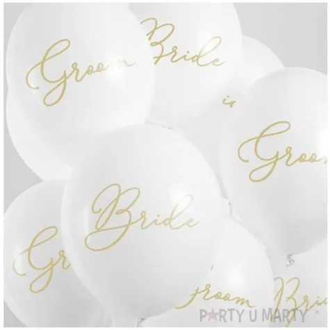 balony bride groom pastel biale 12 strong 6 szt