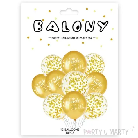 balony bride to be konfetti zloty partypal 12 10 szt