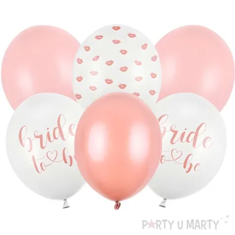 balony bride to be rose gold 12 6 szt