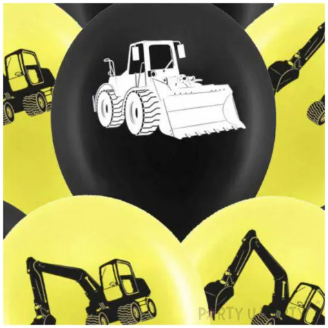 balony budowa koparki zolto czarny pastel procos 11 8 szt