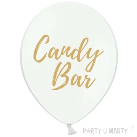 balony candy bar biale 12 strong 50 szt