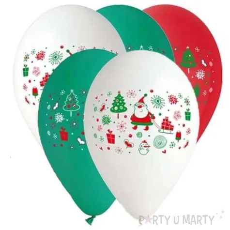 balony christmas world pastel mix gemar 12 5 szt