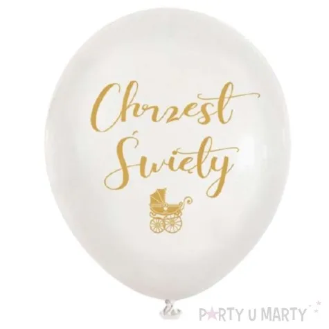 balony chrzest swiety biale dekoracje polska 12 5 szt