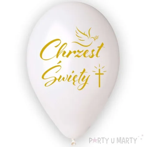 balony chrzest swiety krzyz i golab bialy godan 13 5 szt