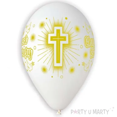 balony chrzest swiety krzyze i golebie bialy gemar 12 25 szt