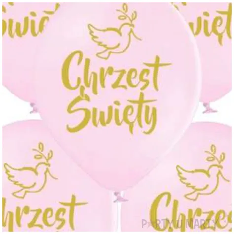 balony chrzest swiety rozowe adikbal 11 5 szt