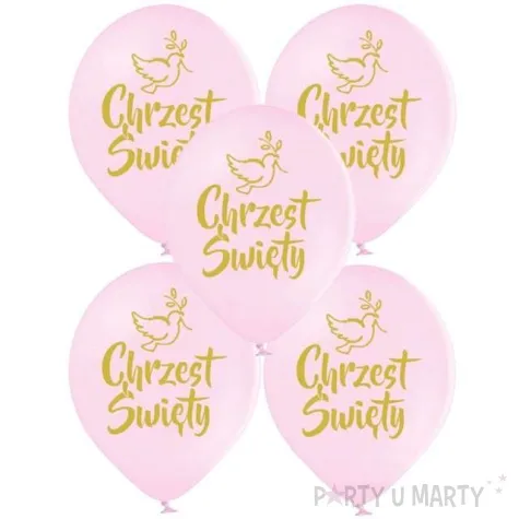 balony chrzest swiety rozowe adikbal 11 5 szt